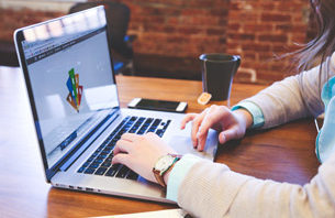 Graphic designer working on a design