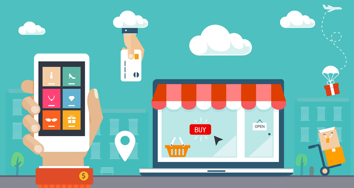 E-commerce Design With Digital Storefront Phone and Online Payment E-commerce Design With Digital Storefront Phone and Online Payment