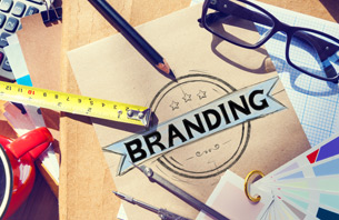 Office Desk With Branding Design Concept