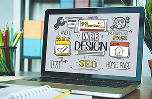 Website Design and Development Plan Shown on Laptop