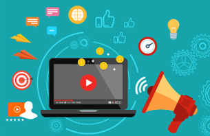 Motion Graphics Video With Loudspeaker Showing Marketing Impact