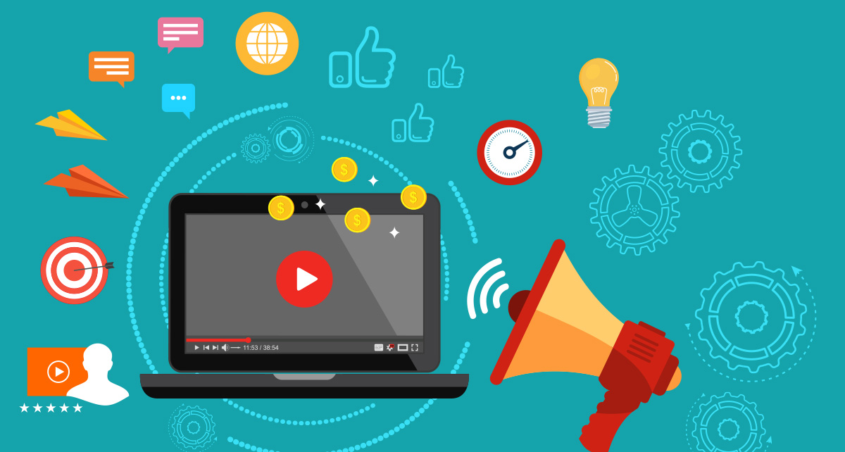 Motion Graphics Video With Loudspeaker Showing Marketing Impact Motion Graphics Video With Loudspeaker Showing Marketing Impact