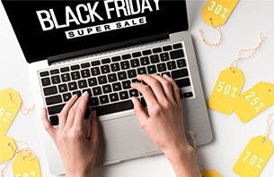 Women using laptop to shop a sale online